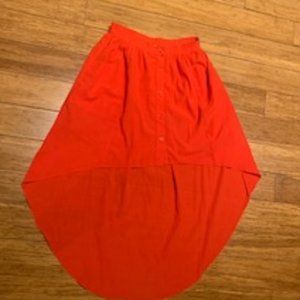 High Low Red Skirt, Size 0